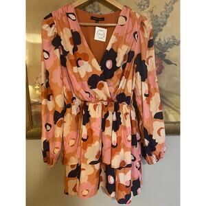 NWT‎ Strut & Bolt Floral Long Sleeve Mini Dress S